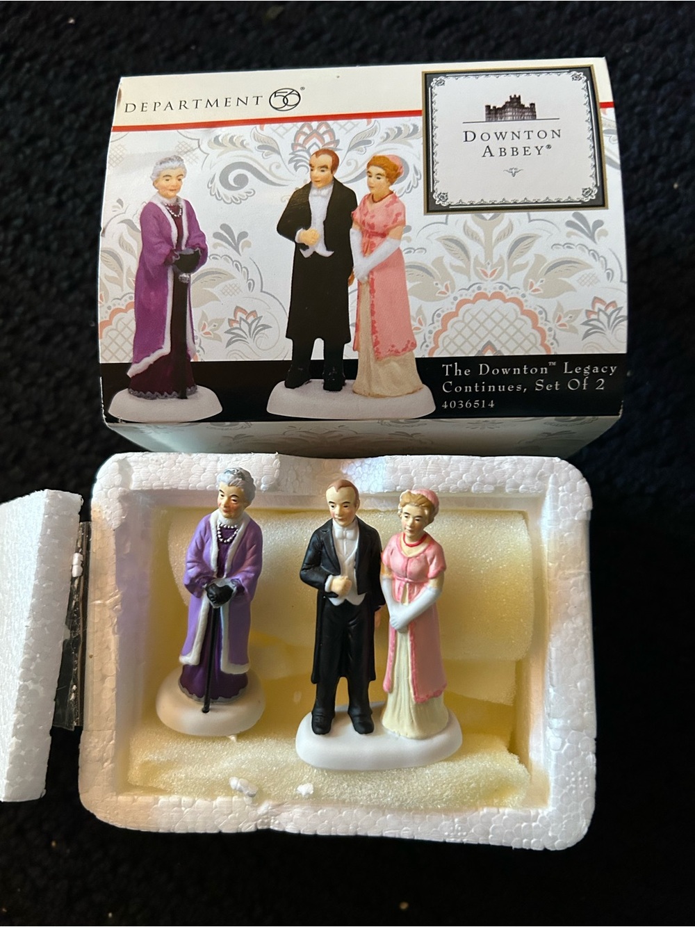 Department 56 Downton Abbey Porcelain Figurine Set - Purple & Pink